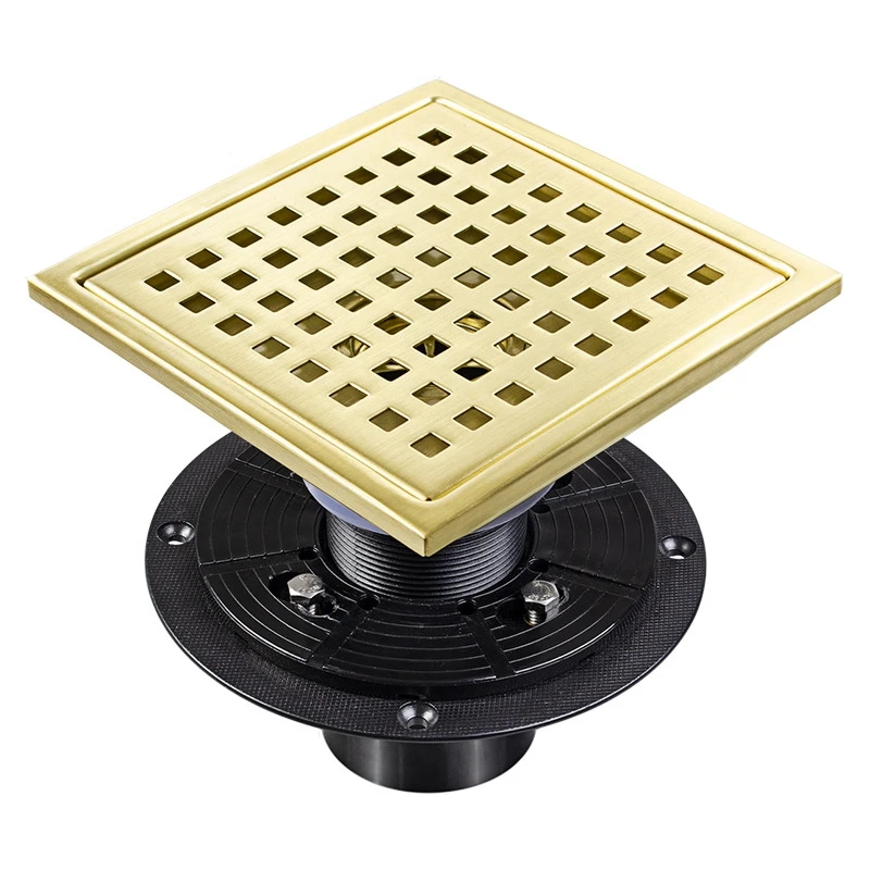 

Square Mesh Invisible Deodorant Floor Drain Grid Invisible Floor Drain 6 Inches Black Shower Floor Drain Detachable