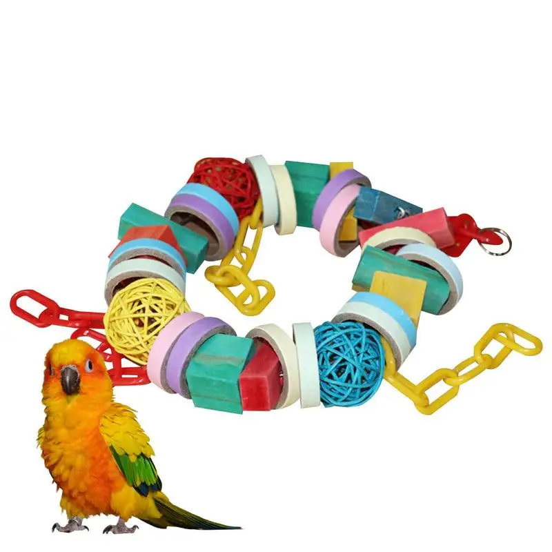 

Разноцветный ротанговый игрушечный попугай, жевательная игрушка для попугаев, африканский серый попугай, игрушки для попугаев
