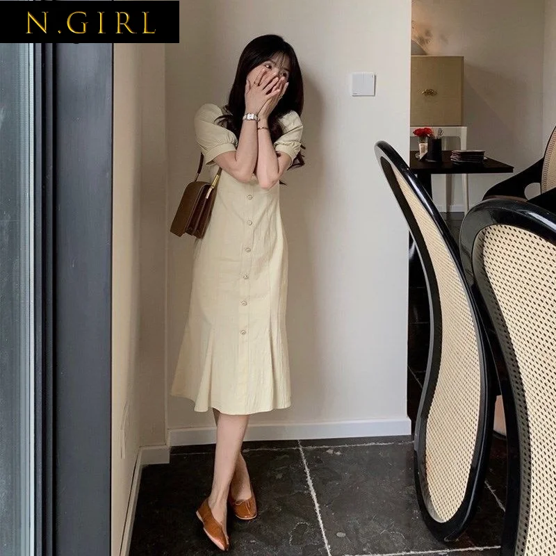 Женские платья с коротким рукавом, нежные однотонные трапециевидные платья-трубы в Корейском стиле, стильные и удобные простые платья, лето... 
Женские платья с коротким рукавом, нежные однотонные трапециевидные платья-трубы в Корейском стиле, стильные и удобные простые платья, лето...