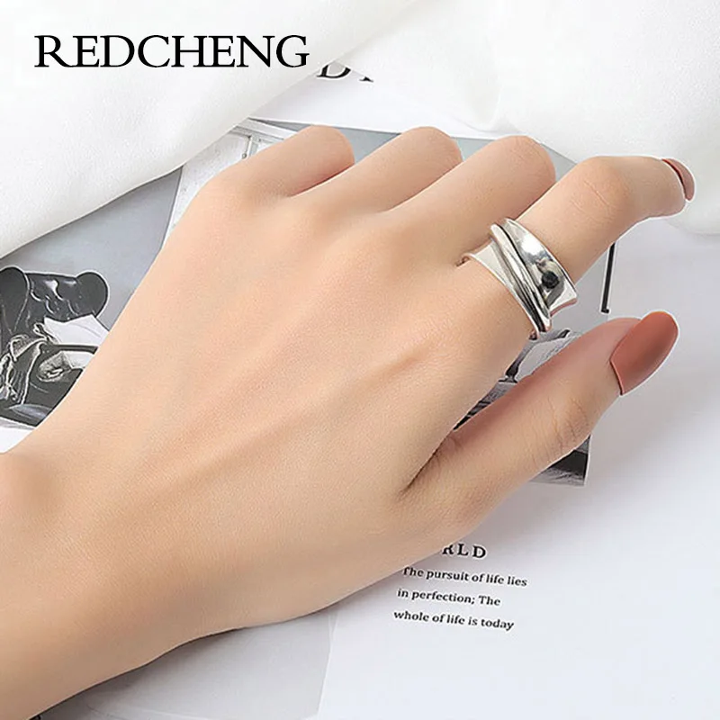 REDCHENG 925 Sterling Silver Irregular Wave Width Rings for Women Simple Classic Exaggerated Korean Fashion Jewelry Adjustable
REDCHENG 925 Sterling Silver Irregular Wave Width Rings for Women Simple Classic Exaggerated Korean Fashion Jewelry Adjustable