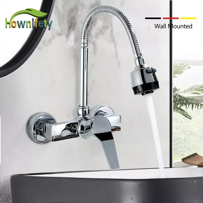 Chrome Wall Mounted Basin Kitchen Faucet 360 Degree Swivel Flexible Tube Hot Cold Wall Mixer Tap Double Holes Bathroom
Chrome Wall Mounted Basin Kitchen Faucet 360 Degree Swivel Flexible Tube Hot Cold Wall Mixer Tap Double Holes Bathroom
