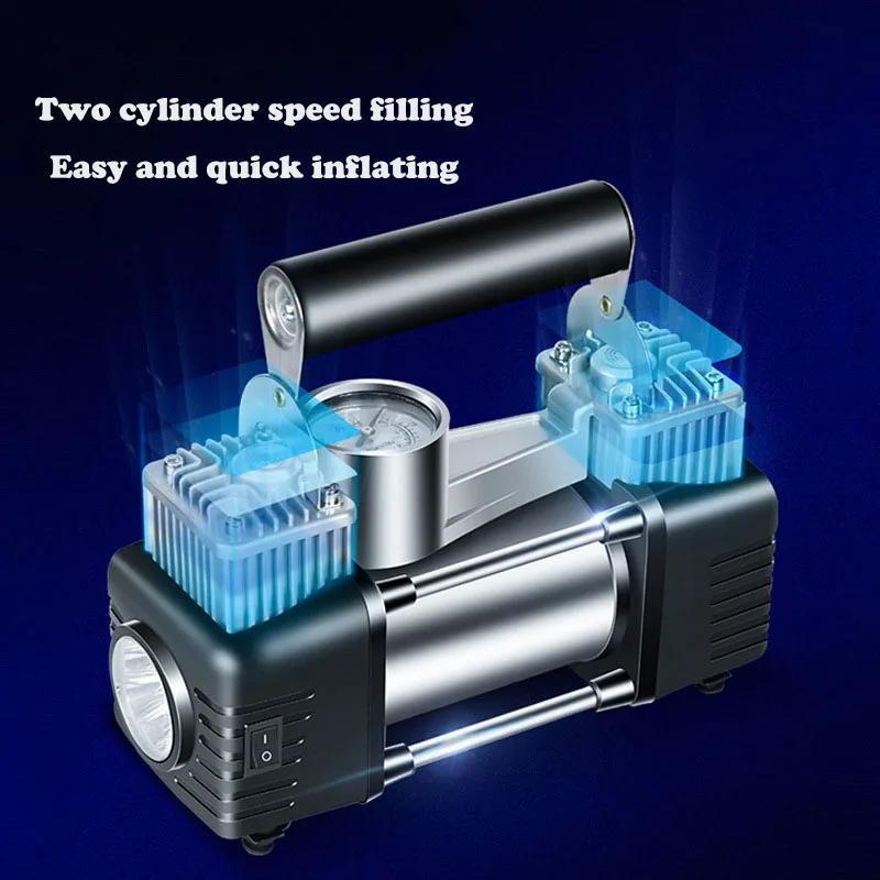 Tire inflator Vehicle-mounted Air Pump LED Digital Display 150W Heavy Duty Dual-cylinder Air Compressor 12V for SUV Car Bicycle
Tire inflator Vehicle-mounted Air Pump LED Digital Display 150W Heavy Duty Dual-cylinder Air Compressor 12V for SUV Car Bicycle