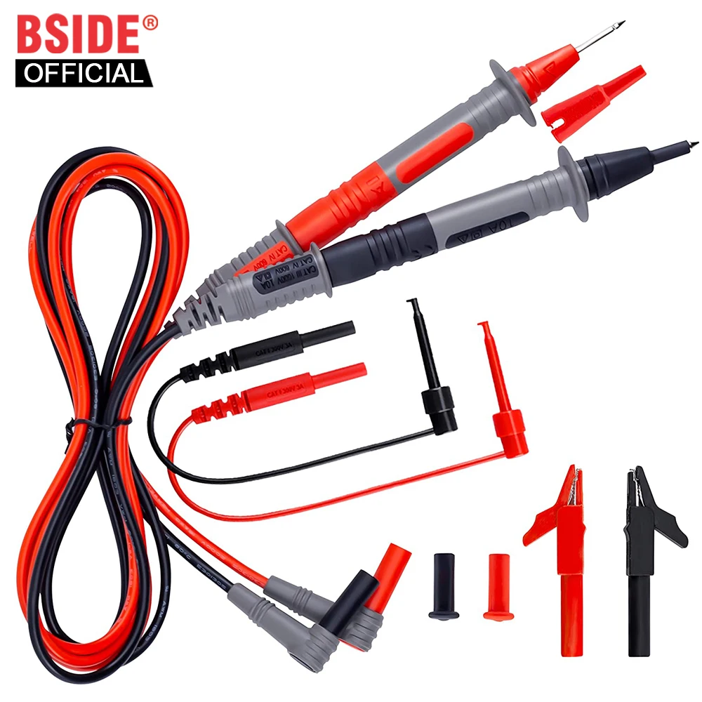 BSIDE мультиметр зонд универсальный силиконовый гибкий провод супер острый наконечник ручки сменный разъем тестовый свинец с крокодиловым зажимом
BSIDE мультиметр зонд универсальный силиконовый гибкий провод супер острый наконечник ручки сменный разъем тестовый свинец с крокодиловым зажимом