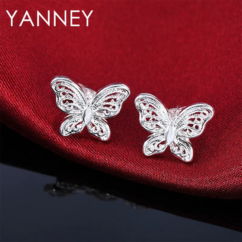 925 Sterling Silver Earrings Woman Fashion 15MM Beautiful Butterfly Stud Earrings For Wedding Birthday Gift Jewelry Wholesale
925 Sterling Silver Earrings Woman Fashion 15MM Beautiful Butterfly Stud Earrings For Wedding Birthday Gift Jewelry Wholesale