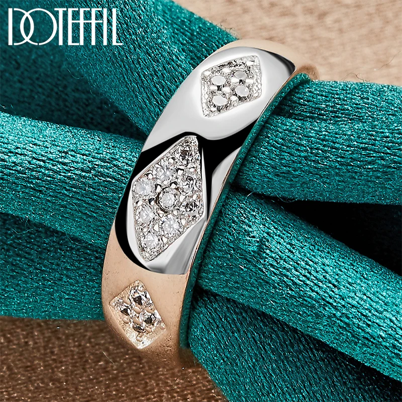 DOTEFFIL 925 Sterling Silver AAAAA Three Zircon Ring For Woman Fashion Wedding Engagement Party Gift Charm Jewelry
DOTEFFIL 925 Sterling Silver AAAAA Three Zircon Ring For Woman Fashion Wedding Engagement Party Gift Charm Jewelry