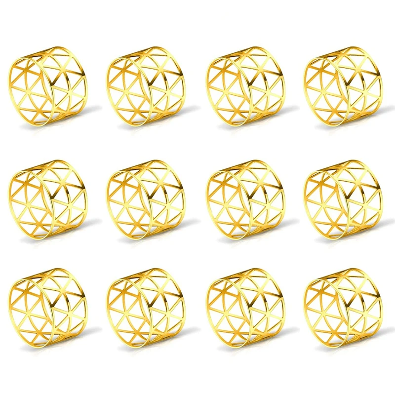 12 Pcs Of Round Mesh Napkin Ring Holder, Table Set Suitable For Casual Or Formal Occasions And Wedding Parties (Golden)
12 Pcs Of Round Mesh Napkin Ring Holder, Table Set Suitable For Casual Or Formal Occasions And Wedding Parties (Golden)