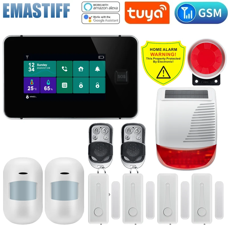 Wireless Wifi GSM Home Security Alarm System Smoke Detector Burglar Alarm With Motion Sensor For Tuya SmartLife APP Home Alarm
Wireless Wifi GSM Home Security Alarm System Smoke Detector Burglar Alarm With Motion Sensor For Tuya SmartLife APP Home Alarm