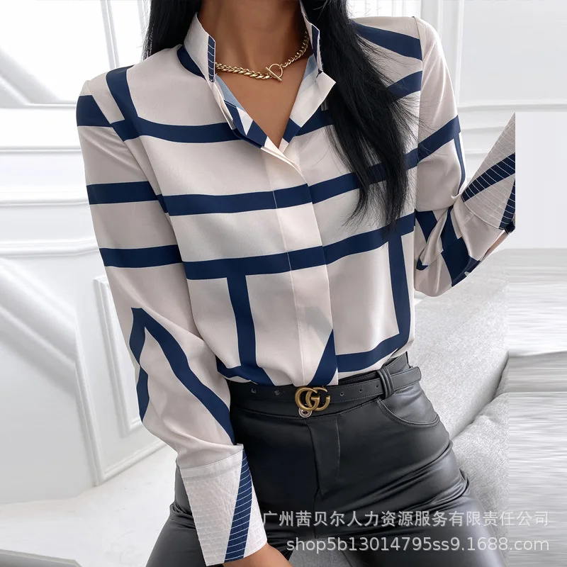 Mandylandy Women Elegant Chiffon Shirt Top Fashion Female Y2K Street Stripe Patchwork Long Sleeve Lapel Single Breasted T-shirt
Mandylandy Women Elegant Chiffon Shirt Top Fashion Female Y2K Street Stripe Patchwork Long Sleeve Lapel Single Breasted T-shirt
