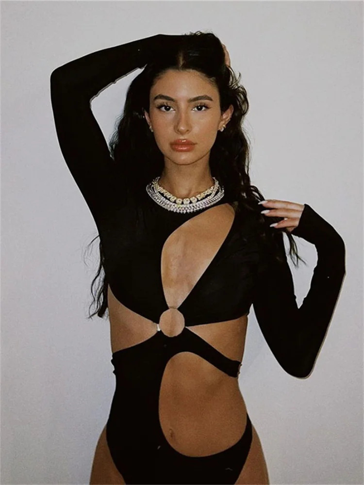 Women Skinny Party Club Bottoming Top Overall Lady Solid Romper Outfit 2022autumn Sexy Hollow Out Long Sleeve Bodysuits
Women Skinny Party Club Bottoming Top Overall Lady Solid Romper Outfit 2022autumn Sexy Hollow Out Long Sleeve Bodysuits
