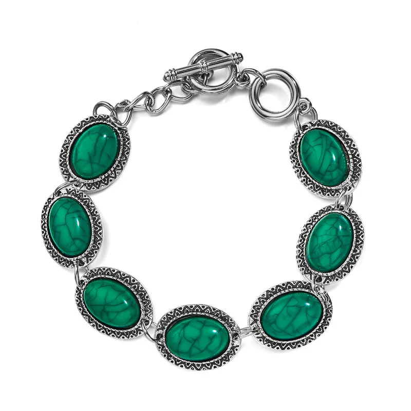 MISANANRYNE Stainless Steel Cross O Chain Tibetan Silver Natural Turquoises Spiral Wave Bracelets Men Women Bracelets Jewelry
MISANANRYNE Stainless Steel Cross O Chain Tibetan Silver Natural Turquoises Spiral Wave Bracelets Men Women Bracelets Jewelry