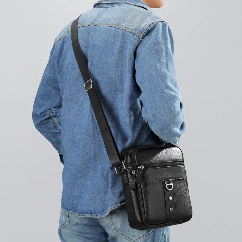 

New Leather Crossbody Bag For Men Shoulder Bags Casual Sling Sac Bolso Hombre Bandolera Borsa Tracolla Uomo Sacoche Homme Luxe