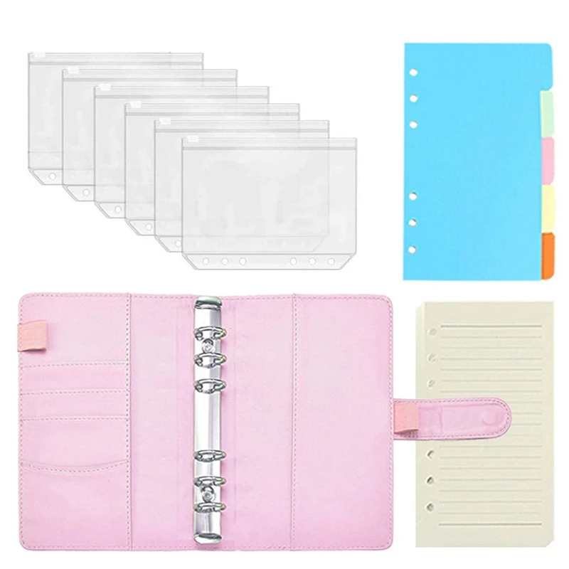 A6 PU Leather Notebook Binder Magnetic Refillable Binder Cover,With 6 Holes Binder Zipper Folders, A6 Loose Leaf Paper
A6 PU Leather Notebook Binder Magnetic Refillable Binder Cover,With 6 Holes Binder Zipper Folders, A6 Loose Leaf Paper
