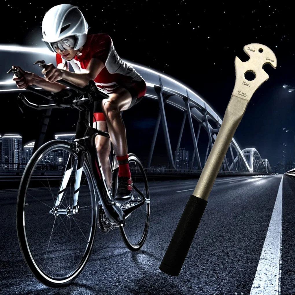 Mountain Bicycle Pedal Wrench Hand Held Professional Rubber Handle Spanner Outdoor Sports Biking Repairing Tools 
Mountain Bicycle Pedal Wrench Hand Held Professional Rubber Handle Spanner Outdoor Sports Biking Repairing Tools