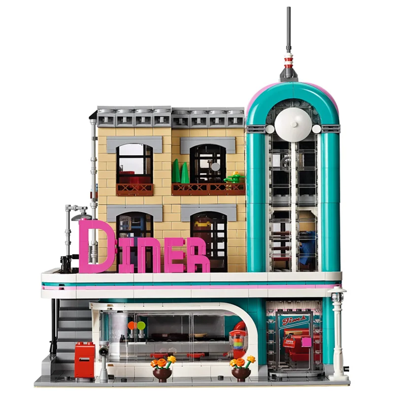 6 MINI Figures 2488PCS Downtown Diner Building Blocks Bricks Compatible 10260 15037 Education Kids Christmas Birthday Gifts Toy
6 MINI Figures 2488PCS Downtown Diner Building Blocks Bricks Compatible 10260 15037 Education Kids Christmas Birthday Gifts Toy