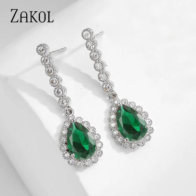 ZAKOL Classic Teardrop Cubic Zirconia Micro Inlay Dangle Earrings for Women Shiny Water Drop Crystal Wedding Party Jewelry EP086
ZAKOL Classic Teardrop Cubic Zirconia Micro Inlay Dangle Earrings for Women Shiny Water Drop Crystal Wedding Party Jewelry EP086