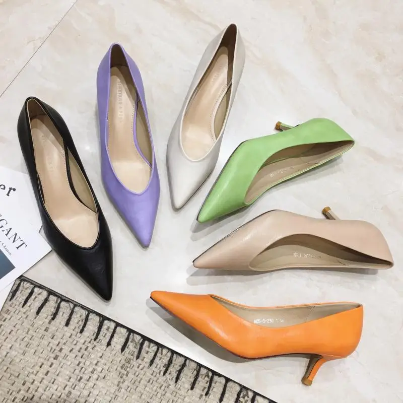 Fashion Designer Pointed Toe Thin Low Heels Pumps Women Candy Color Slip on Shallow Office Lady Work Shoes Zapatos De Mujer
Fashion Designer Pointed Toe Thin Low Heels Pumps Women Candy Color Slip on Shallow Office Lady Work Shoes Zapatos De Mujer