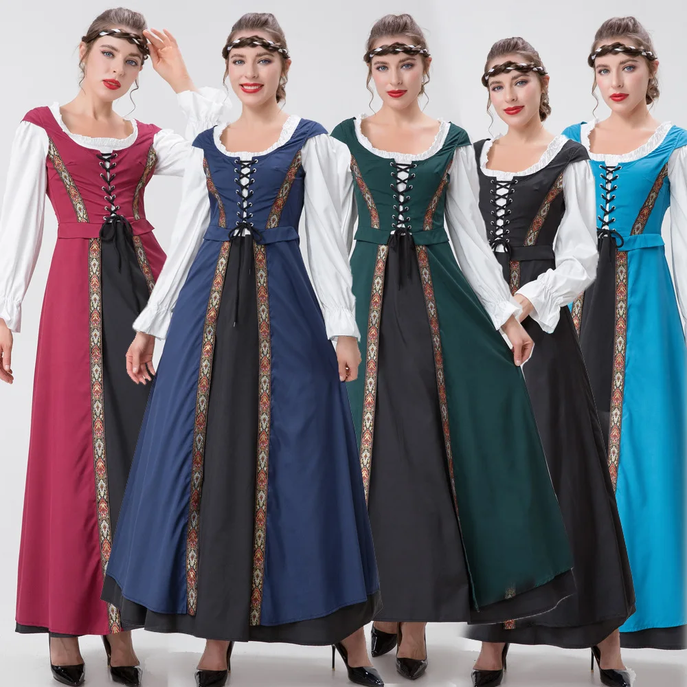 

Новинка 2022 5 цветов женские готические костюмы стимпанк барокко средневековый Викторианский стиль строгое платье для карнавальвечерние