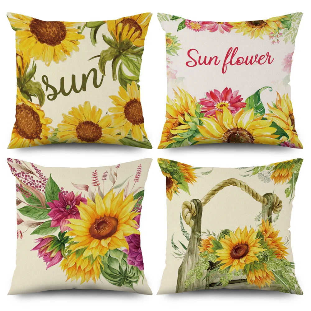 Sunflower Print Cushion Cover Polyester Linen Velvet Pillowcase Floral Decorative Cushions Throw Case Sofa Car Home Decor
Sunflower Print Cushion Cover Polyester Linen Velvet Pillowcase Floral Decorative Cushions Throw Case Sofa Car Home Decor