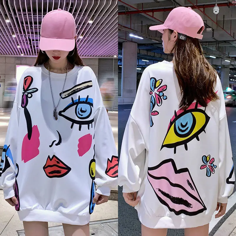 2022 Spring Vintage Cute Cartoon Designer Sweatshirt Oversized Long Sleeve Clothes for Teens Kawaii Girl Goth Streetwear Fashion
2022 Spring Vintage Cute Cartoon Designer Sweatshirt Oversized Long Sleeve Clothes for Teens Kawaii Girl Goth Streetwear Fashion