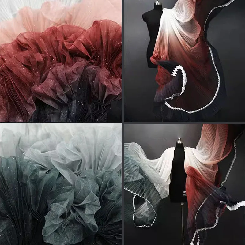 Gradient Mesh Organ Pleated Fabric Dress Dance Dress Background Decoration Fashion Designer Fabric
Gradient Mesh Organ Pleated Fabric Dress Dance Dress Background Decoration Fashion Designer Fabric