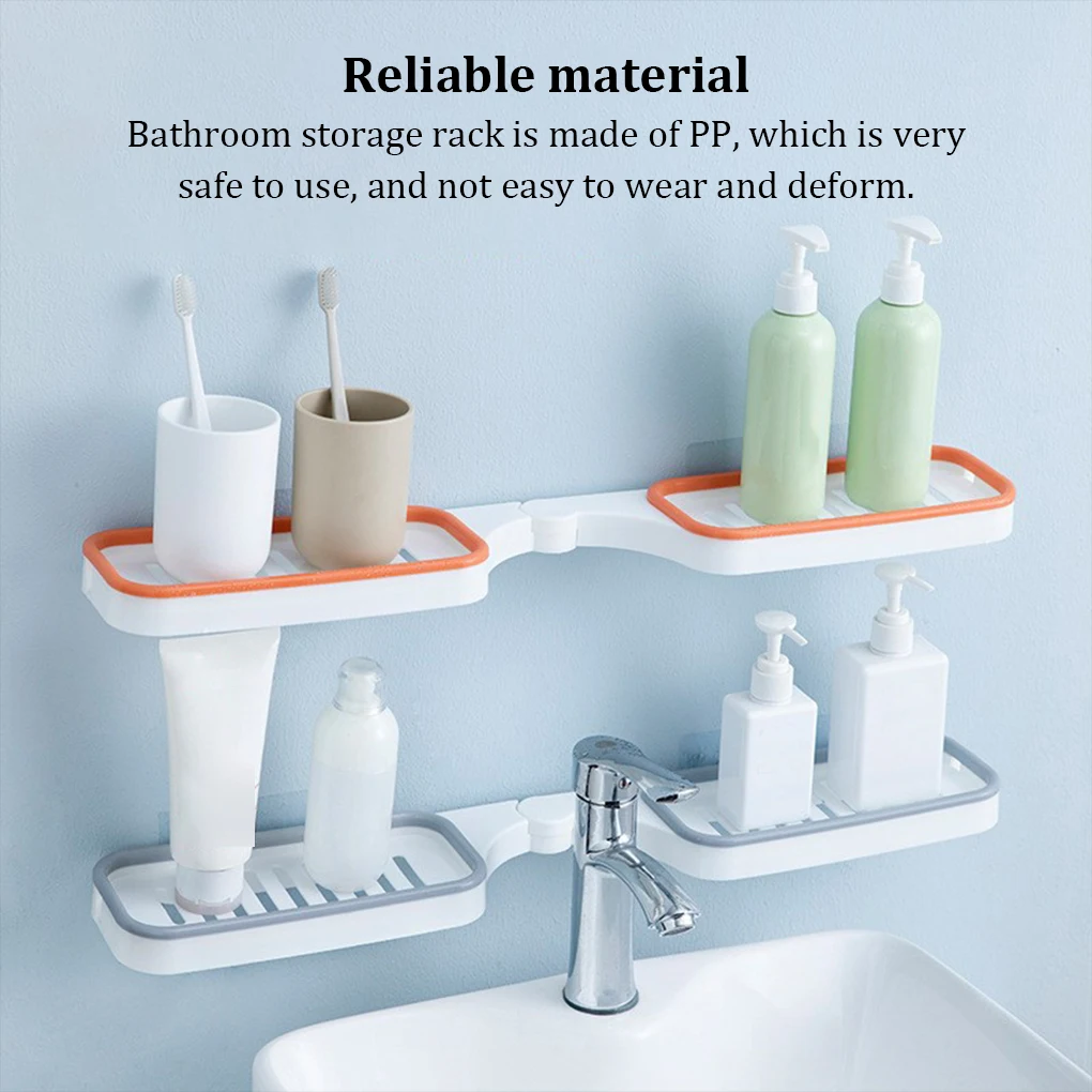 Bathroom Storage Shelf Plastic Wall Mounted Household Hotel Washroom Bathtub Punch Free Rack Support Gray White
Bathroom Storage Shelf Plastic Wall Mounted Household Hotel Washroom Bathtub Punch Free Rack Support Gray White
