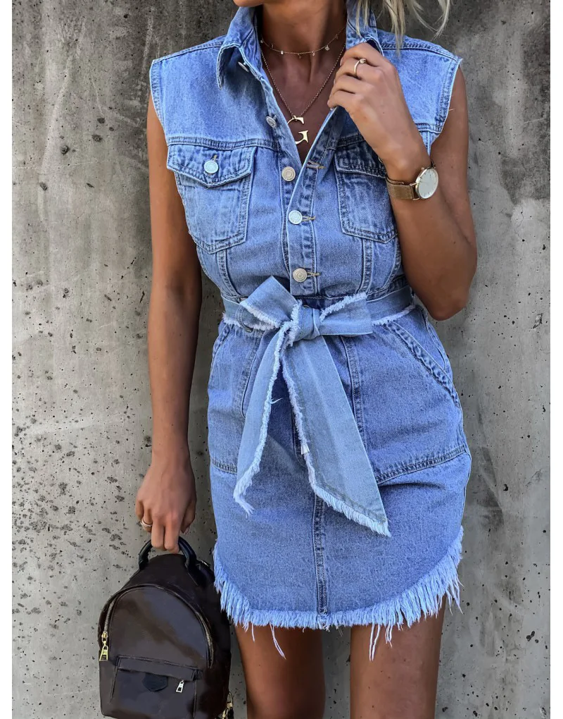Women Ripped Tassel Denim Dress Retro College Style Jean Dress 2023 Summer Sleeveless Belt Fashion Street Casual Clothes S-XL
Women Ripped Tassel Denim Dress Retro College Style Jean Dress 2023 Summer Sleeveless Belt Fashion Street Casual Clothes S-XL