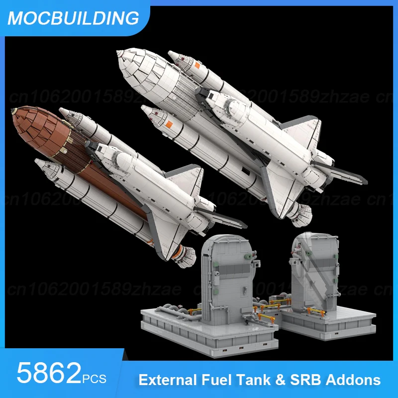 

MOC Building Blocks Bricks Space Shuttle Discovery (10283) Columbia STS-1 External Fuel Tank & SRB Addons & MLP Display Stand