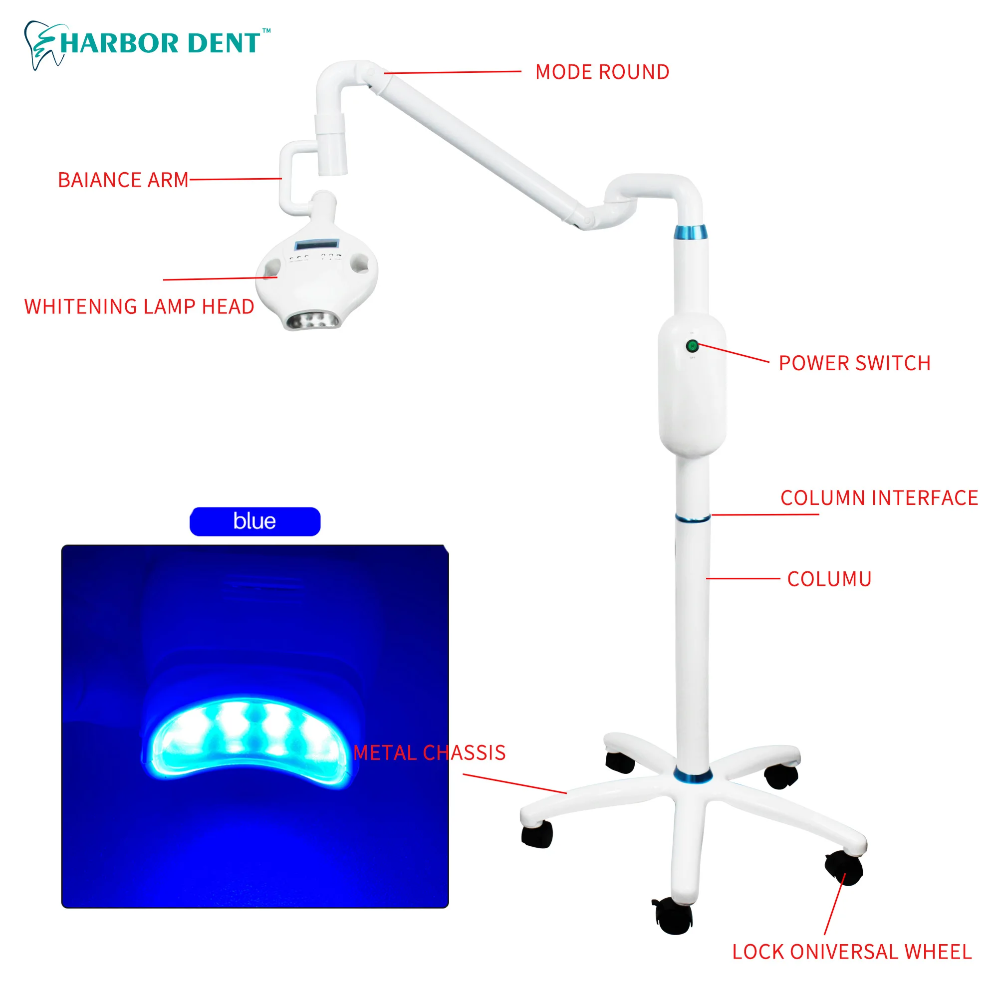 Dental Teeth Whitening Bule Light Machine 8 LED Lamp Flexible Arm Portable Tooth Bleaching Lamp Oral Care
Dental Teeth Whitening Bule Light Machine 8 LED Lamp Flexible Arm Portable Tooth Bleaching Lamp Oral Care