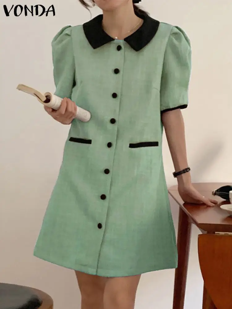 Elegant Women Office Lady Dresses Autumn Short Sleeve Mini Dress 2022 VONDA Femininas Vestidos Robe Femme Oversized Robe
Elegant Women Office Lady Dresses Autumn Short Sleeve Mini Dress 2022 VONDA Femininas Vestidos Robe Femme Oversized Robe