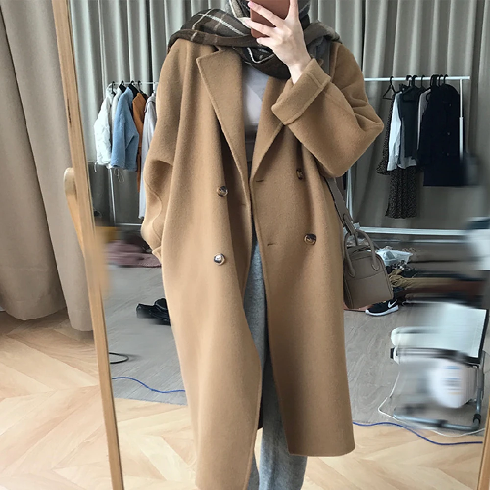 Woolen Coat Women's Mid-length New Autumn And Winter Thick Temperament Hepburn Style Overcoat Korean Fashion Female Long Jackets
Woolen Coat Women's Mid-length New Autumn And Winter Thick Temperament Hepburn Style Overcoat Korean Fashion Female Long Jackets