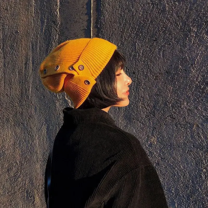 CNTANG Fashion Winter Hats For Women Knitted Hat Versatile Warm Beanies Solid Color Ladies Button Designer Cap Pullover Caps 
CNTANG Fashion Winter Hats For Women Knitted Hat Versatile Warm Beanies Solid Color Ladies Button Designer Cap Pullover Caps