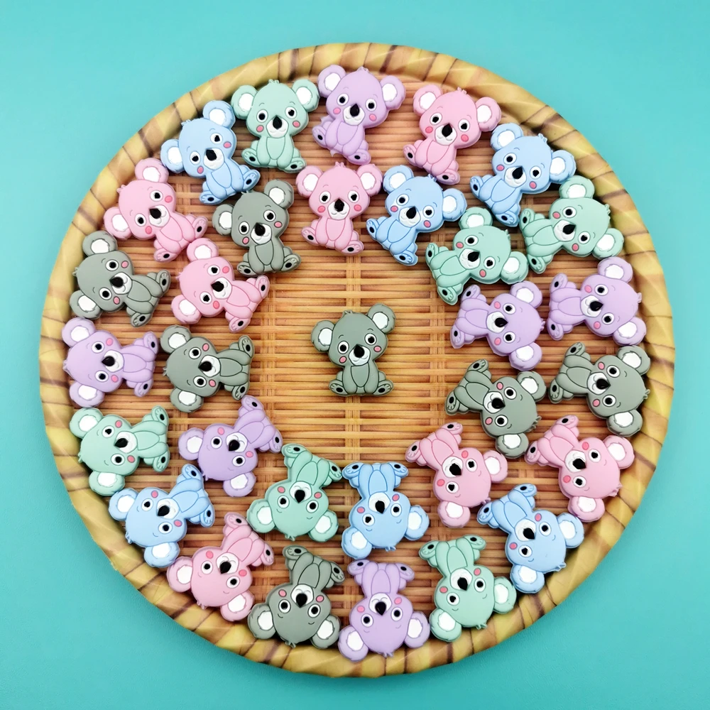 20*30mm 10pc/lot Baby Koala Silicone Beads Baby Teething Pacifier Chains Necklaces Accessories Safe Nursing Chewing Kawaii Gifts
20*30mm 10pc/lot Baby Koala Silicone Beads Baby Teething Pacifier Chains Necklaces Accessories Safe Nursing Chewing Kawaii Gifts