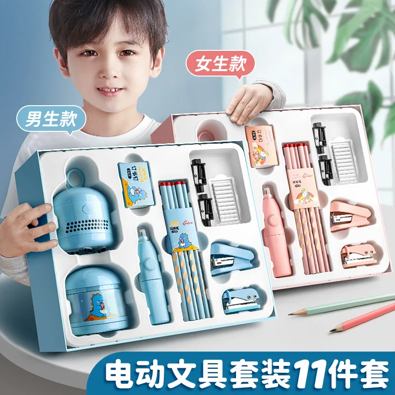 Electric Stationery Set Kids Automatic Pencil Sharpener Stationery Blind Box Elementary School Boy Electric Pencil Sharpener Set
Electric Stationery Set Kids Automatic Pencil Sharpener Stationery Blind Box Elementary School Boy Electric Pencil Sharpener Set