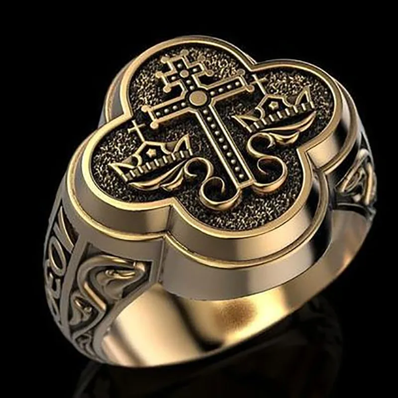 Vintage Cross Carved Pattern Monk Hat Ring Fashion Made Old Letter Neutral Ring Jewelry
Vintage Cross Carved Pattern Monk Hat Ring Fashion Made Old Letter Neutral Ring Jewelry