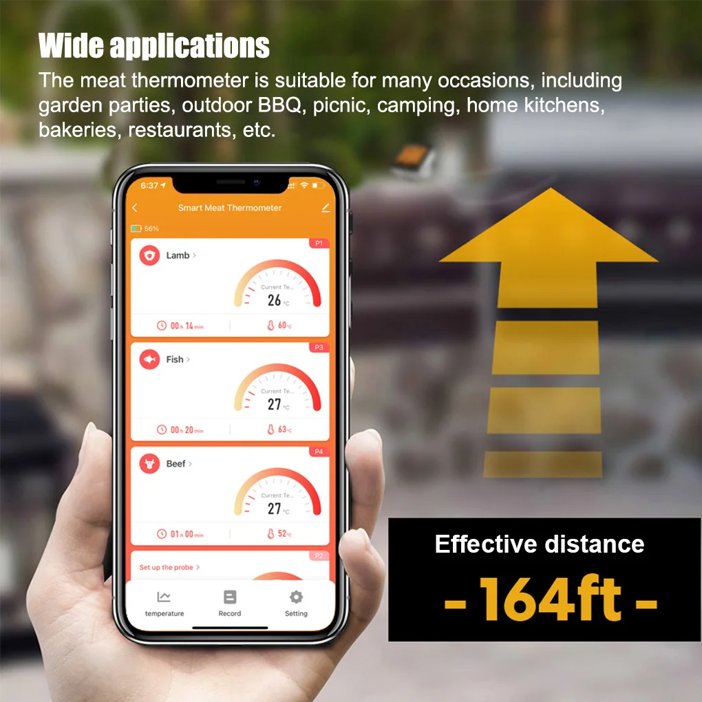 Wireless Meat Thermometer Cooking Digital LCD Backlight Bluetooth-Compatible Wireless BBQ Outside Gauge Accessories
Wireless Meat Thermometer Cooking Digital LCD Backlight Bluetooth-Compatible Wireless BBQ Outside Gauge Accessories