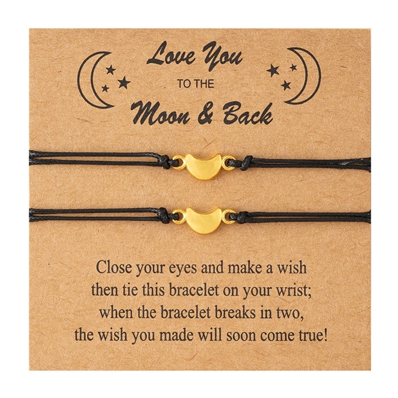 2 Piece Moon Card Bracelets Promise Bracelets Friendship Couple Distance Matching Graduation Bracelet Wax Thread Jewelry
2 Piece Moon Card Bracelets Promise Bracelets Friendship Couple Distance Matching Graduation Bracelet Wax Thread Jewelry