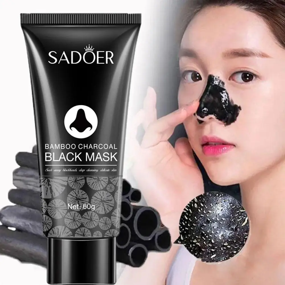 

60G Blackhead Remover Black Dots Facial Masks Nose Face Pimple Bamboo Acne Anti Skin Point Charcoal Care Health Beauty Spot D5D1
