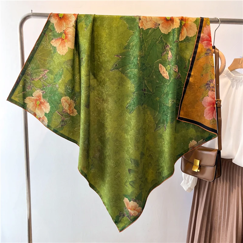 Luxury Double-side Print Silk Square Scarf Women Design Large Shawl Hijab Headband Neckerchief Female Stoles Head Wraps Bandana
Luxury Double-side Print Silk Square Scarf Women Design Large Shawl Hijab Headband Neckerchief Female Stoles Head Wraps Bandana