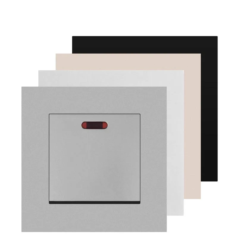 EU Type 86 45A high-power zero-fire double-break switch with indicator light tempered glass panel
EU Type 86 45A high-power zero-fire double-break switch with indicator light tempered glass panel