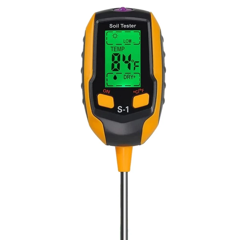 Soil PH Meter, 4 In 1 Soil Tester Moisture, Digital Plant Moisture Meter With PH/Temperature/Light, Soil Moisture Meter
Soil PH Meter, 4 In 1 Soil Tester Moisture, Digital Plant Moisture Meter With PH/Temperature/Light, Soil Moisture Meter