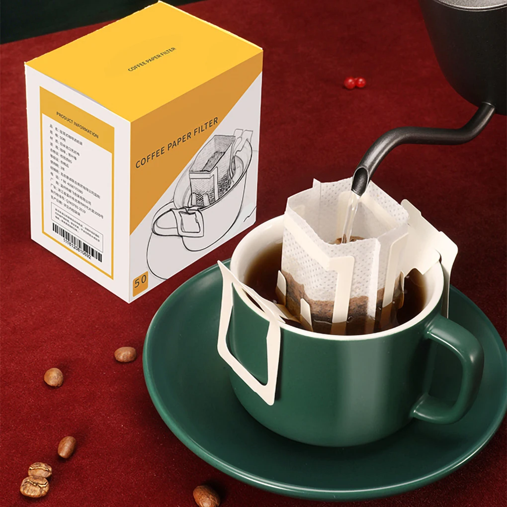 50Pcs Portable Coffee Filter Paper Bag Single Serve Ear Drip One-off Grade Filters Net Filtering for Office Indoor
50Pcs Portable Coffee Filter Paper Bag Single Serve Ear Drip One-off Grade Filters Net Filtering for Office Indoor