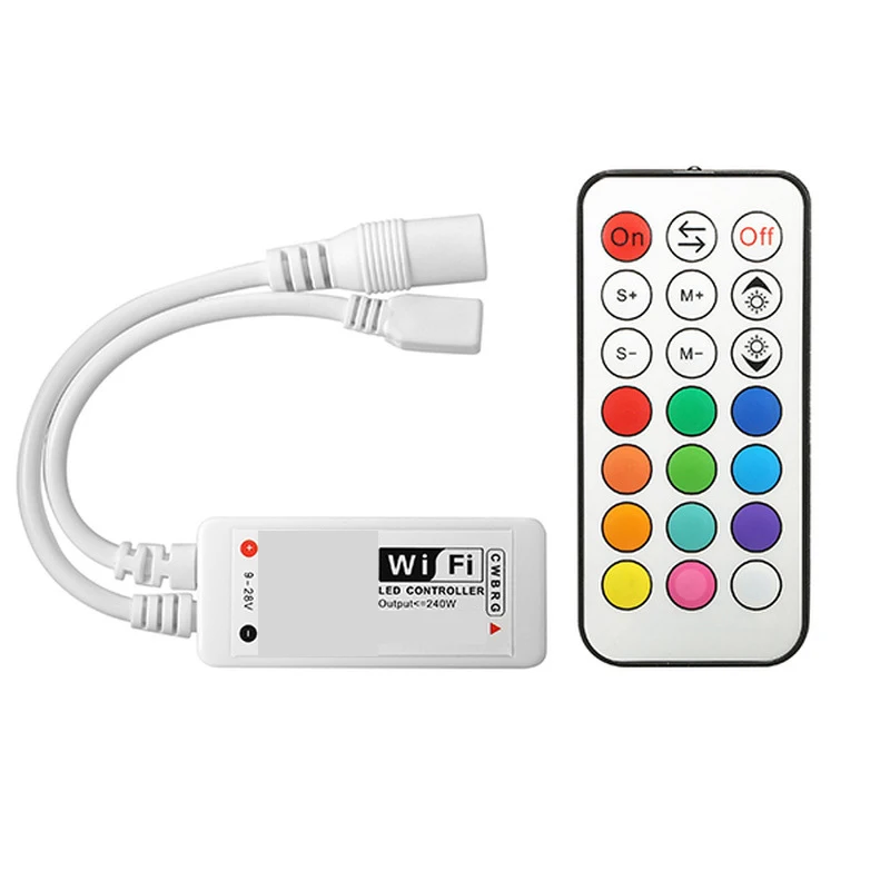 LED RGBW Controller With 21 Keys For 5050/3528 SMD Controlled By Wifi Remote Controlled More Far By Android/IOS
LED RGBW Controller With 21 Keys For 5050/3528 SMD Controlled By Wifi Remote Controlled More Far By Android/IOS