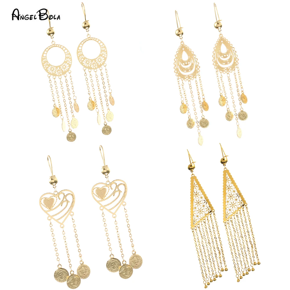 Boho Dangle Heart Earrings for Women Long Gold Coin Earrings Muslim Wedding Flower Earring Indian Luxury Jewelry Wholesale
Boho Dangle Heart Earrings for Women Long Gold Coin Earrings Muslim Wedding Flower Earring Indian Luxury Jewelry Wholesale