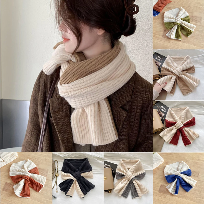 Woolen Yarn Neckerchief Winter Warm Scarves Two-colors Knitted Cross Scarf Skinny Neck Muffler Foulard Patchwork Scarfs Bandana
Woolen Yarn Neckerchief Winter Warm Scarves Two-colors Knitted Cross Scarf Skinny Neck Muffler Foulard Patchwork Scarfs Bandana
