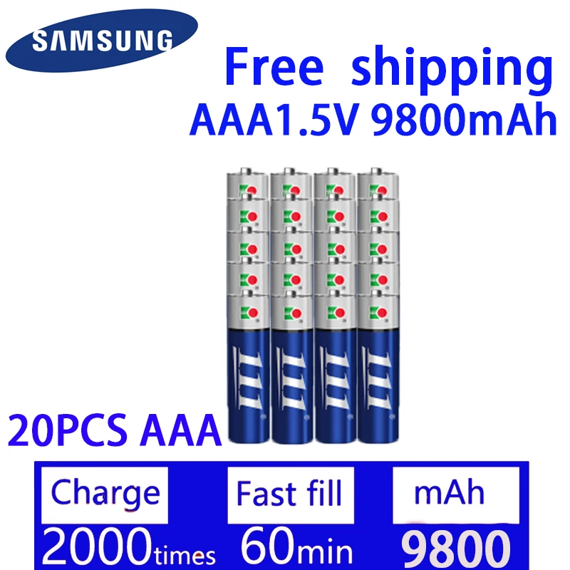 

1-20pcs AAA 1.5V 9800mAh Alkaline Rechargeable Battery For Flashlight Toy Watch Wireless Keyboard Mouse 3A Replacement Batteries