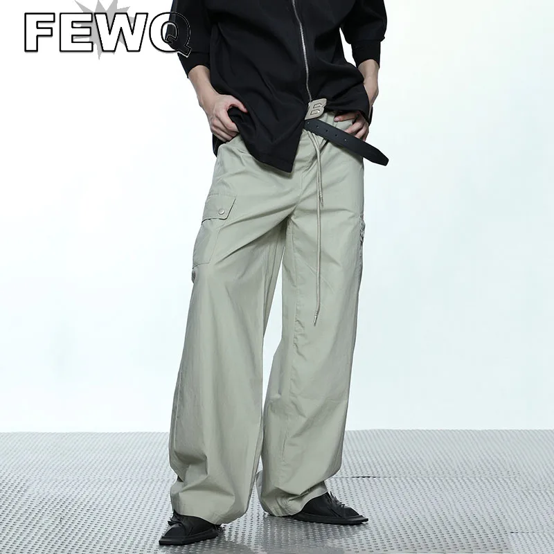 FEWQ Niche Design Men's Multi Pocket Cargo Pants Male Drawstring Overalls High Street Vintage Chic Solid Color Trousers 24B3164
FEWQ Niche Design Men's Multi Pocket Cargo Pants Male Drawstring Overalls High Street Vintage Chic Solid Color Trousers 24B3164