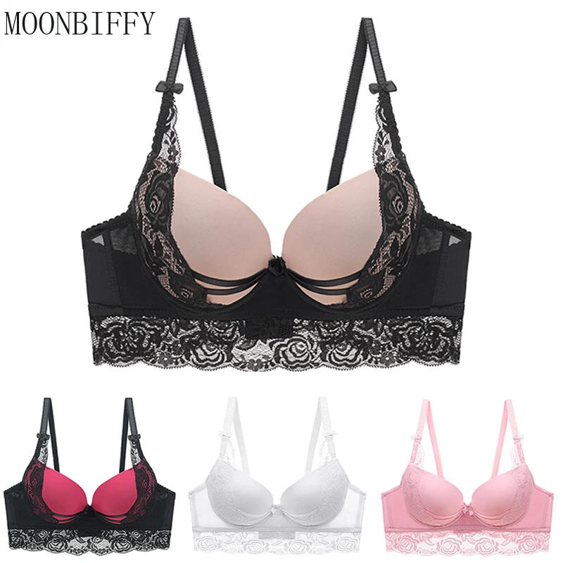 

Women Sexy Lace Underwear Push Up Bras Large Size B C Cup Brassiere Female Lingerie Bralette Sutian Feminino Ropa Mujer