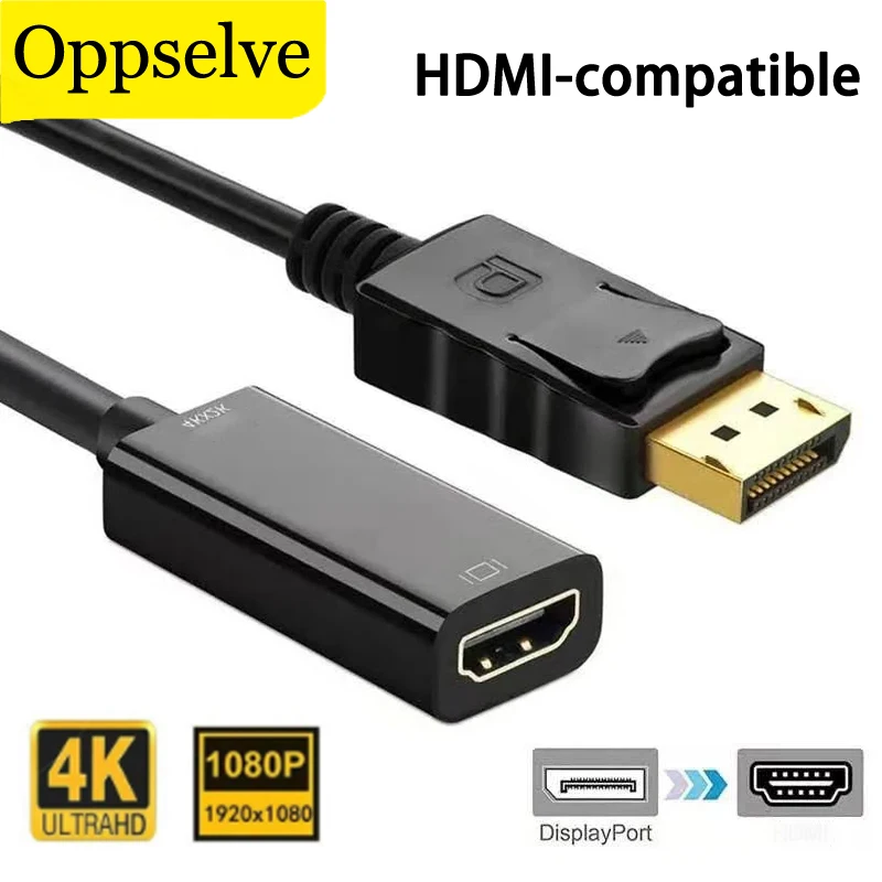 Displayport To HDMI-compatible Adapter 1080P 4K Display Port Connector For Laptop Projector Windows Mini DP To Converter Cable
Displayport To HDMI-compatible Adapter 1080P 4K Display Port Connector For Laptop Projector Windows Mini DP To Converter Cable