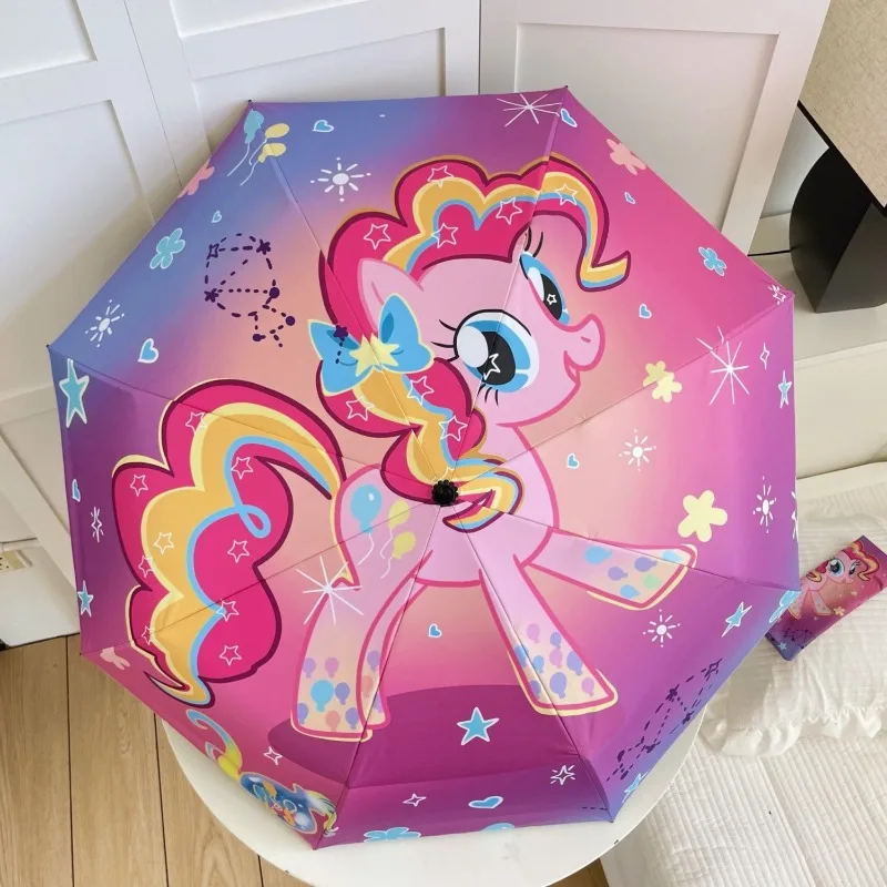 Милый полностью автоматический складной зонт My Little Pony Pinkie Pie с мультяшным принтом