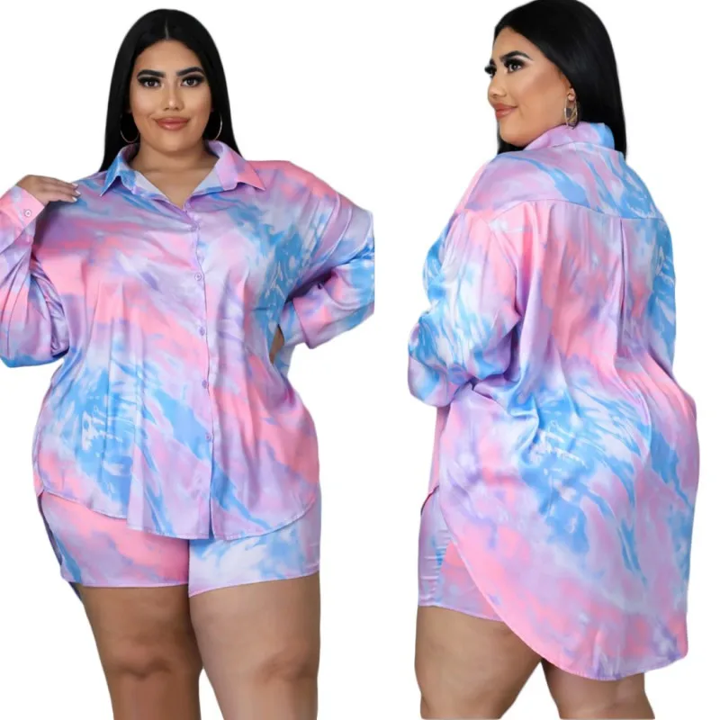 Two 2 Piece Set Women's Summer Printed Long Sleeve Shirt Blouse Elastic Waist Shorts Casual Matching Outfits African Set XL 5XL
Two 2 Piece Set Women's Summer Printed Long Sleeve Shirt Blouse Elastic Waist Shorts Casual Matching Outfits African Set XL 5XL